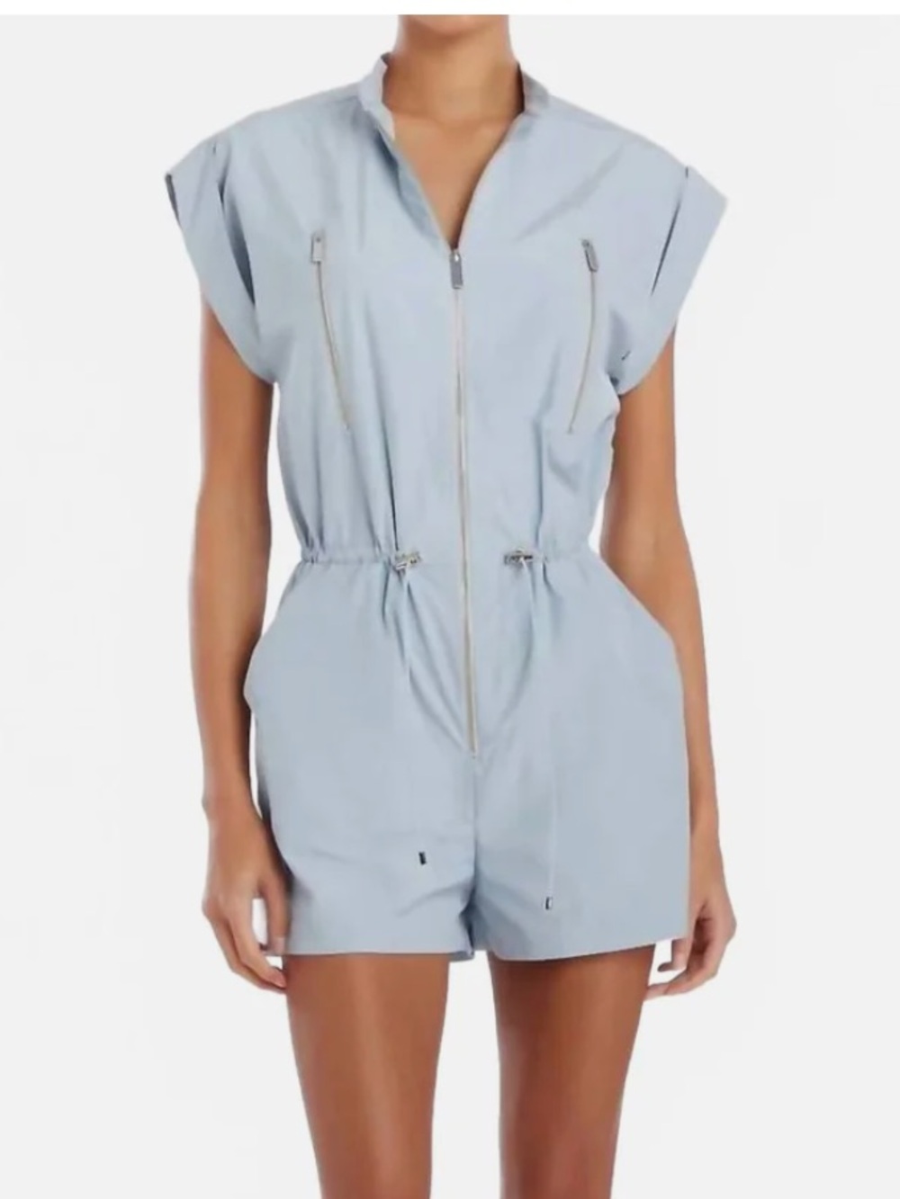 NWT *WHITE* AMANDA UPRICHARD NEVILLE ROMPER ZIPPER UTILITY SHORT-SLEEVE JUMPER - Picture 3 of 6